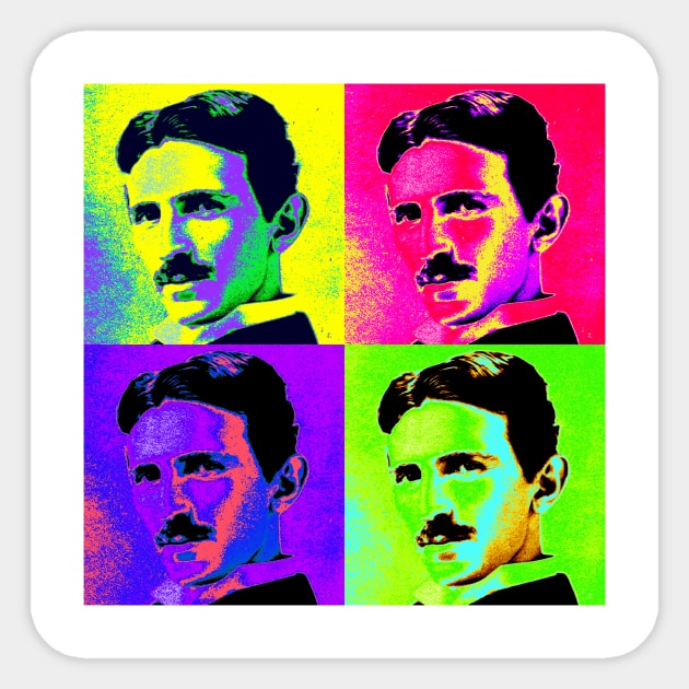 Pop Art - Nikola Tesla Sticker by Naves